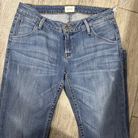 Hudson Triangle Flap Pocket Blue Denim Mid-Rise Jeans Women Size 25 NWT! - Picture 7 of 10